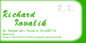 richard kovalik business card